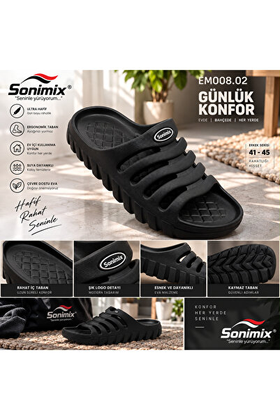 Sonimix Erkek Günlük Rahat Eva Terlik Siyah