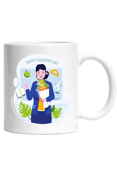 INOVATIX Cana alba personalizata, Happy Teacher's Day,Profesor,Buchet,Carte,I...