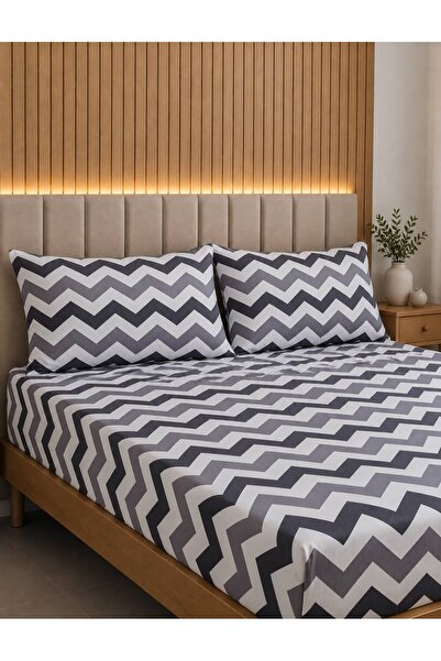 NURLATEX HOME COLLECTİON طقم شراشف مطاطية بحجم كبير - 180 × 200 - مزدوج - إنت...