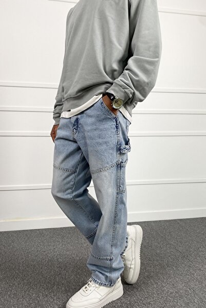 Alışveriş Sokağı Designed Stripe Detailed Stonewashed Jeans