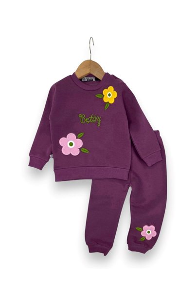 Egelite Baby Girl Winter 3 Thread Threaded Floral Embroidered 6-9-12-18-24 Mo...