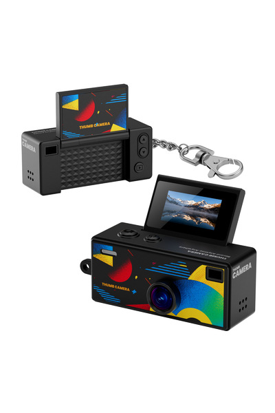 Ausek Mini camera digitala breloc G6 Flip, 1080P Full HD, retro, ecran flip 1...