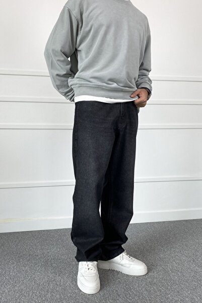 Alışveriş Sokağı Stone Washed Black Baggy Jean