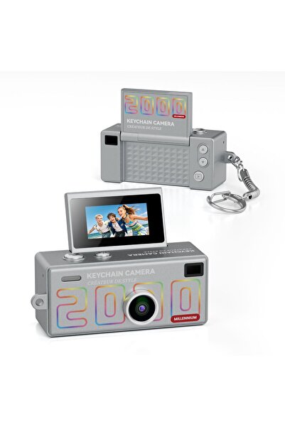 Ausek Mini cameră digitală breloc G6 Flip Millennium, 1080P, retro, ecran rab...