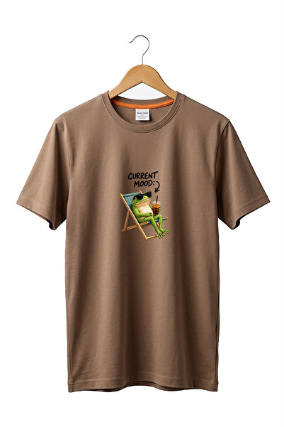 onsrawear Cute Frog Current Mood Coffee Design Τυπωμένο 100% βαμβακερό βασικό...