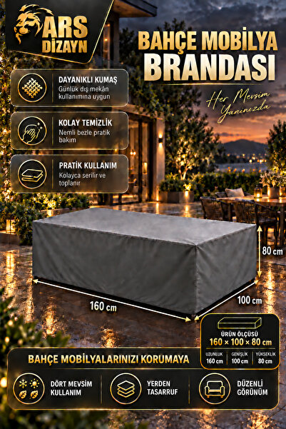 Bahçe Mobilya Koruma Örtüsü Branda 160x100x80 Cm Su Geçirmez