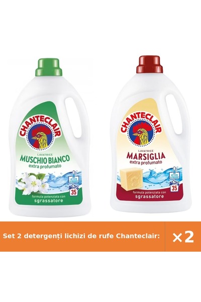 Chanteclair Set 2 detergenți lichizi de rufe Chanteclair: Mosc Alb + Marsilia