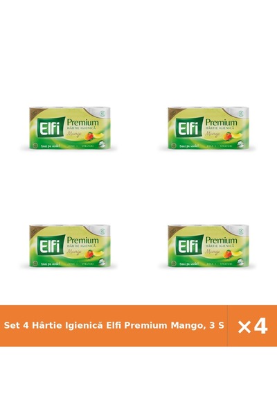 Elfi Set 4 Hârtie Igienică Premium Mango, 3 Straturi
