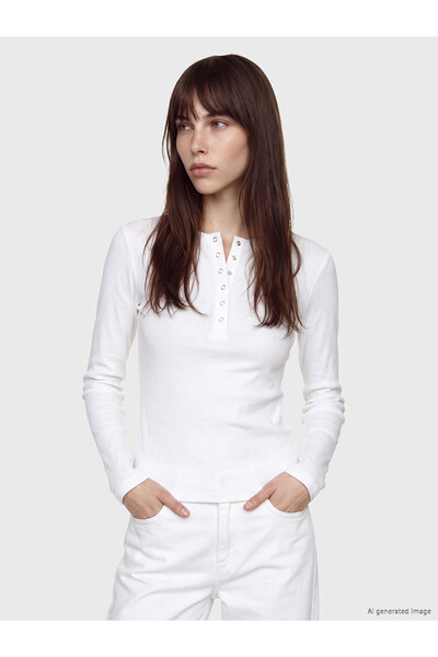 LC Waikiki Lcw Everyday White Crew Neck Women's Bodysuit