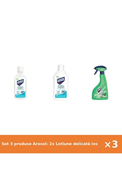 Aroxol Set 3 produse Aroxol: 2x Lotiune delicată insecte (Prote, 200 ml), Lic...