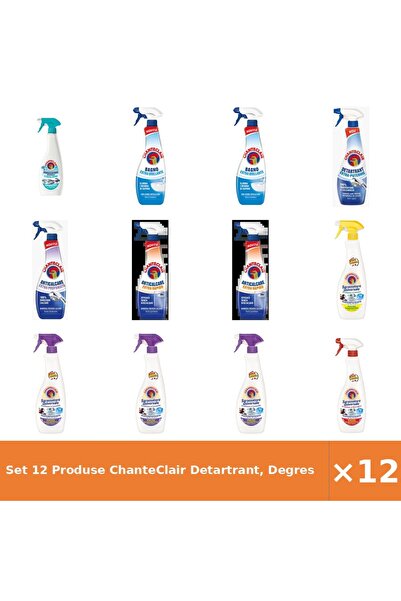 Chanteclair Set 12 Produse Detartrant, Degresanți Anticalcar și Universal, Cu...