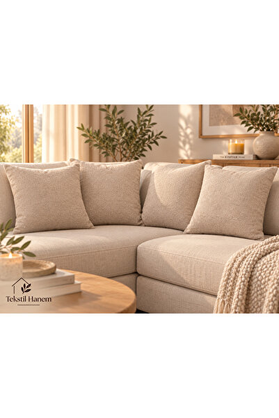 TEKSTİL-HANEM Kırlent Kılıfı 45x45 cm 4 LU SET