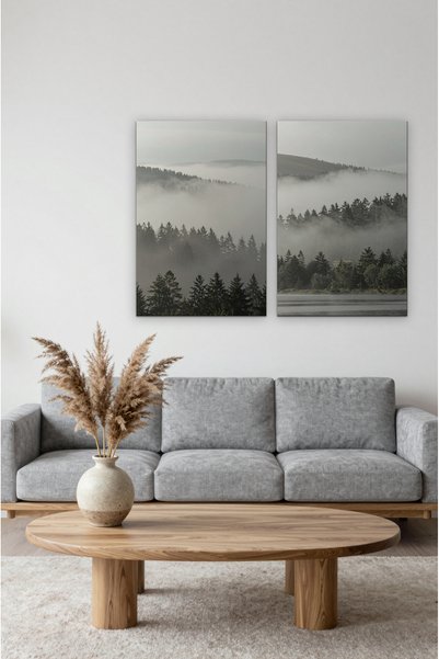 ZURİ DESİGN Set de 2 tablouri de perete din MDF, fără imprimeu, cu motiv „Pin...