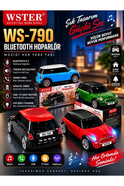 VEROXA WS-790 Bluetooth Hoparlör Mini Araba Tasarımlı Kablosuz Speaker Bluetooth 5.3
