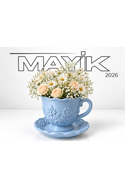 MAYİK2026 Çiçek Kabartmalı Fincan Vazo ve Dekoratif Tabak – Romantik Papatya ...