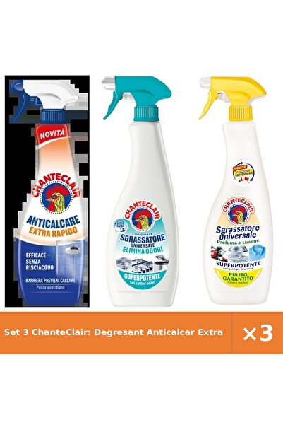 Chanteclair Set 3 ChanteClair: Degresant Anticalcar Extra Rapid 625ml + Spray...