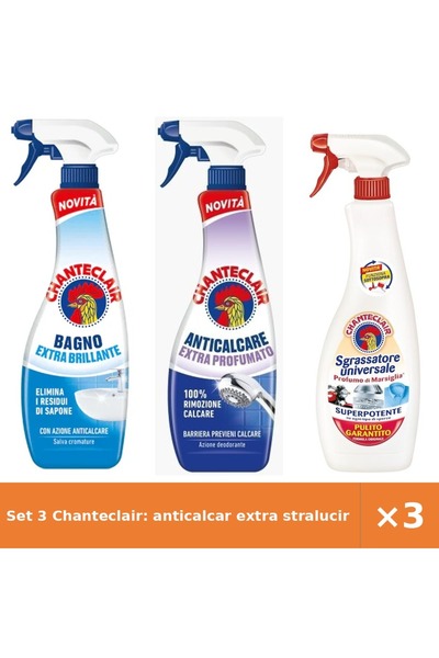 Chanteclair Set 3 Chanteclair: anticalcar extra strălucire + anticalcar parfu...