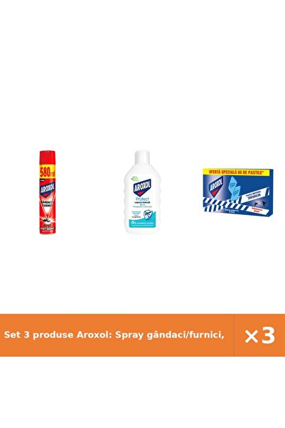 Aroxol Set 3 produse Aroxol: Spray gândaci/furnici, Lotiune delicată 200 ml, ...