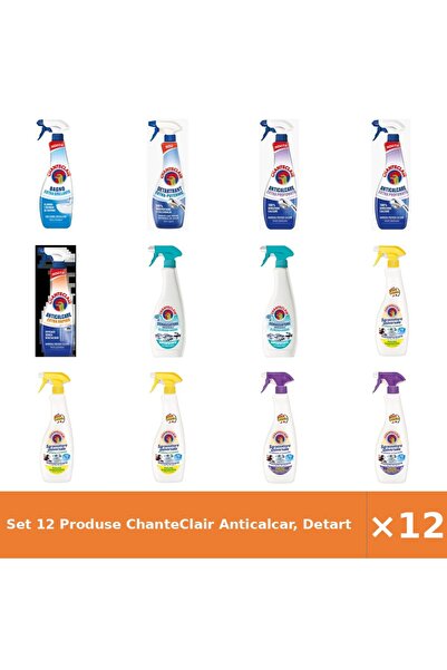 Chanteclair Set 12 Produse Anticalcar, Detartrant, Spray Anti-Miros, Universal