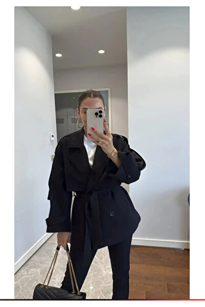 Ekim Store Cape Buttoned Double-Breasted Trench Coat