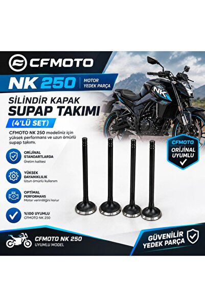 EAYMOTO CF Moto NK 250 -SR 250 Subap Seti 2 Emme +2 Egzoz 4 Adet 2018-25 Arasmto