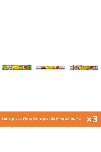 Fino Set 3 piese Fino: Folie plastic Film 30 m, Folie aluminiu grătar 8 m, Fo...