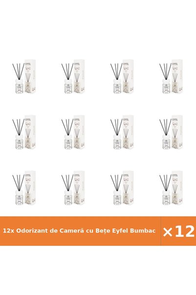 Eyfel 12x Odorizant de Cameră cu Bețe Bumbac 120 ml - Parfum Îndelungat