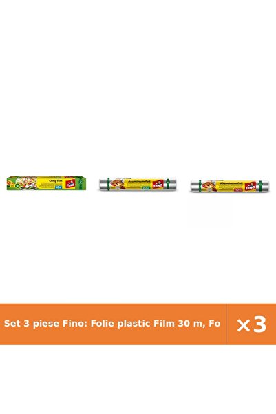 Fino Set 3 piese Fino: Folie plastic Film 30 m, Folie alimentară 30 m, Folie ...