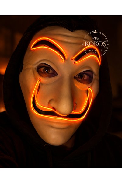 Kokoş Parti Halloween Led Işıklı Salvador Dali Maskesi ● Cadılar Bayramı La C...