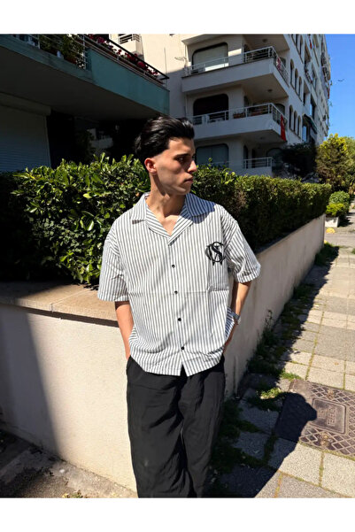 Sunwon Baskılı Çizgili Gömlek