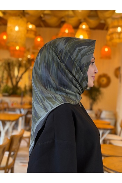 moiré Geometrik Desen Soft Eşarp Pamuklu Kumaş Kaymayan Yapısıyla Rahat Kullanım