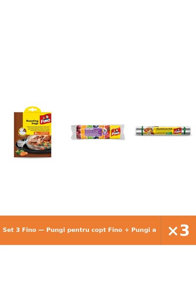 Fino Set 3 — Pungi pentru copt + Pungi alimentare 3l + Folie alimentara din a...