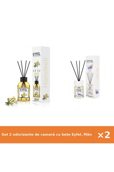 Eyfel Set 2 odorizante de cameră cu bețe Eyfel, Mâna Maicii Domnului și Orhid...