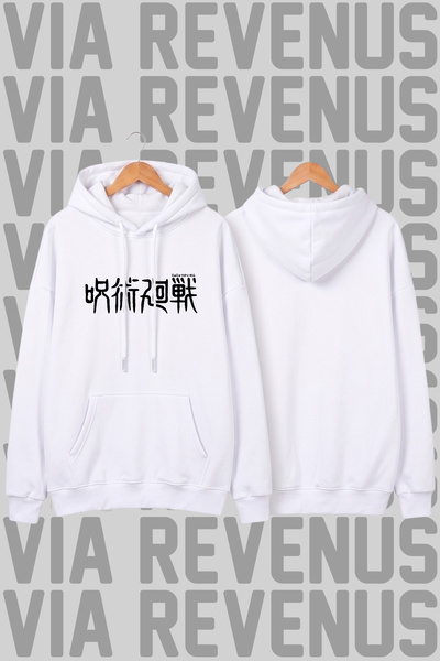 Vordevia Φούτερ με κουκούλα Jujutsu Kaisen με στάμπα, unisex, φαρδιά γραμμή -...