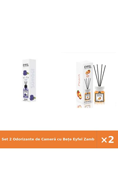 Eyfel Set 2 Odorizante de Cameră cu Bețe Zambile și Piersică 2x120 ml