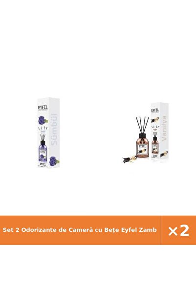 Eyfel Set 2 Odorizante de Cameră cu Bețe Zambile și Vanilie 2x120 ml