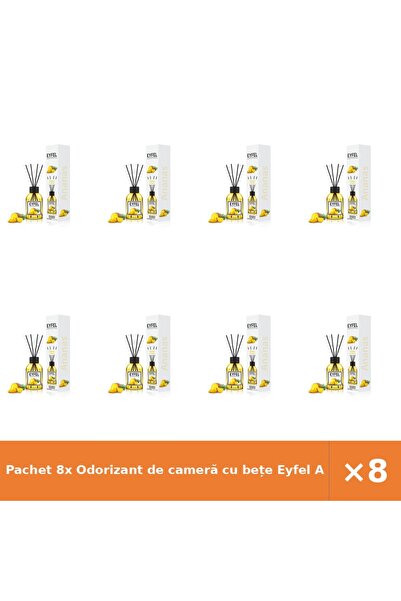 Eyfel Pachet 8x Odorizant de cameră cu bețe Ananas, 120 ml