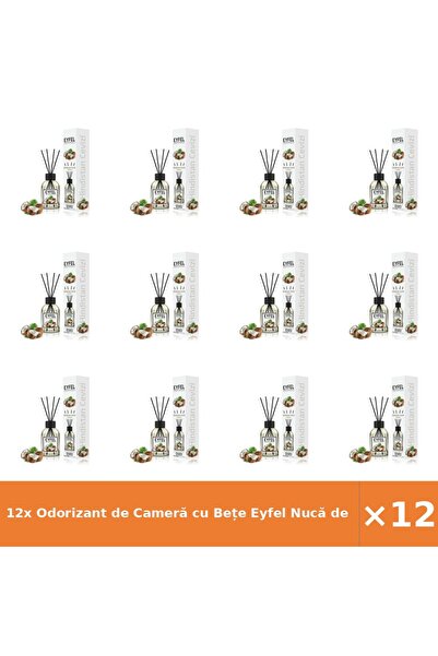 Eyfel 12x Odorizant de Cameră cu Bețe Nucă de Cocos - Parfum Îndelungat