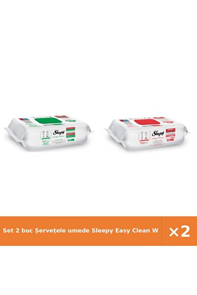 Sleepy Set 2 buc Șervețele umede Easy Clean White Soap + Cherry Blossom