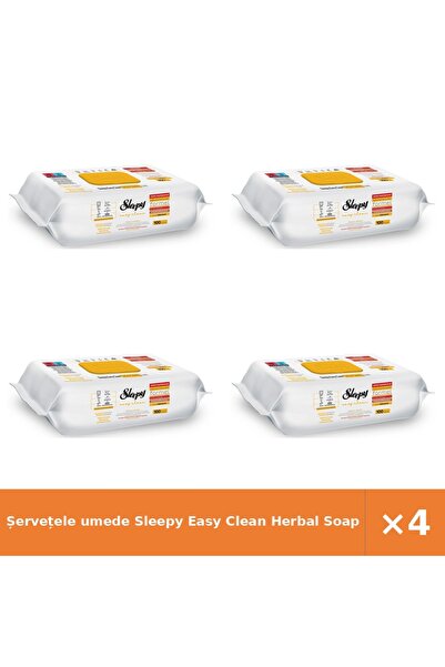 Sleepy Șervețele umede Easy Clean Herbal Soap, 4 bucăți - pachet promoțional