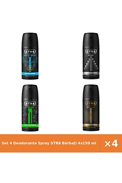 str8 Set 4 Deodorante Spray Bărbați 4x150 ml - Wild Beat, Rise, Fr34k, Ahead