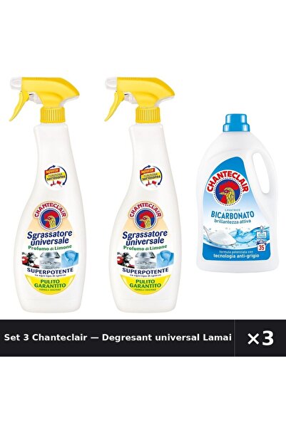 Chanteclair Set 3 — Degresant universal Lamaie C + Detergent lichid de rufe cu