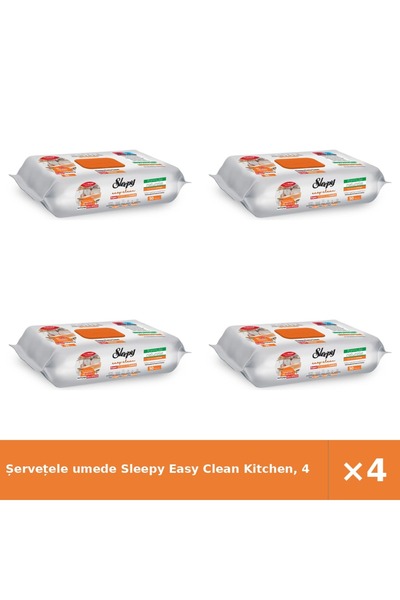 Sleepy Șervețele umede Easy Clean Kitchen, 4 bucăți - curățare eficientă
