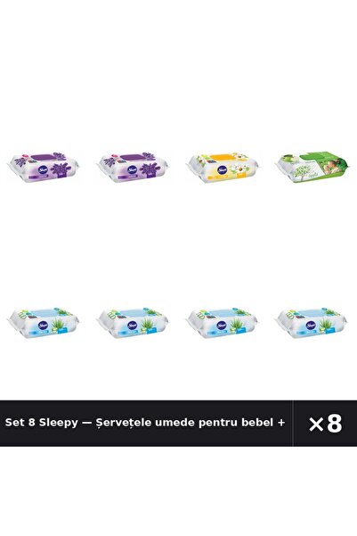 Sleepy Set 8 — Șervețele umede pentru bebel + Șervețele umede pentru bebel + ...