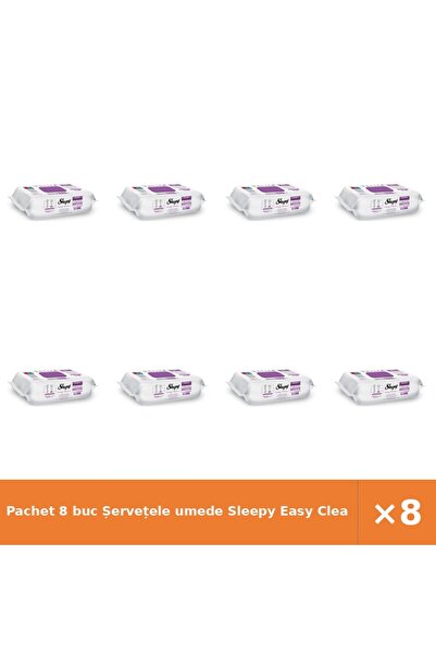 Sleepy Pachet 8 buc Șervețele umede Easy Clean, parfum Orchid Garden