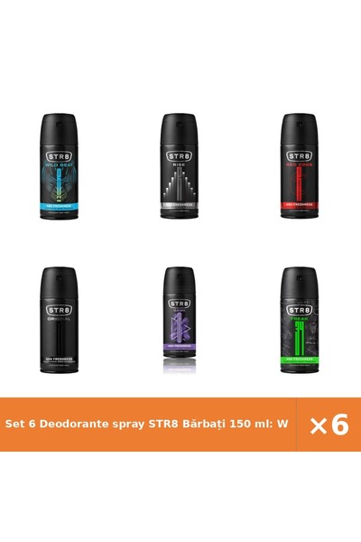 str8 Set 6 Deodorante spray Bărbați 150 ml: Wild Beat, Rise, Red Code, Origin...
