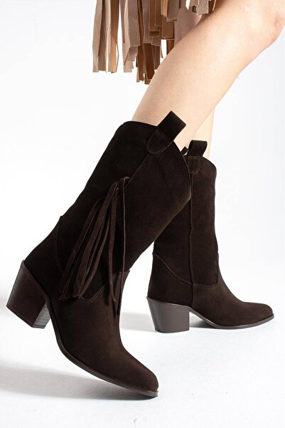 Generic Brand La, Capri Boots, Western Style, with Side Tassels, Low Heel, Ge...