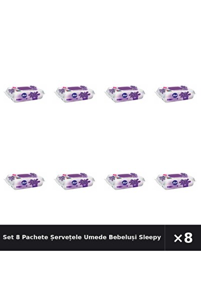 Sleepy Set 8 Pachete Șervețele Umede Bebeluși Lavanda