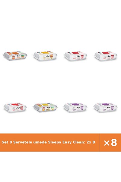Sleepy Set 8 Șervețele umede Easy Clean: 2x Bucătărie, 3x Cherry, 2x Orchid, ...