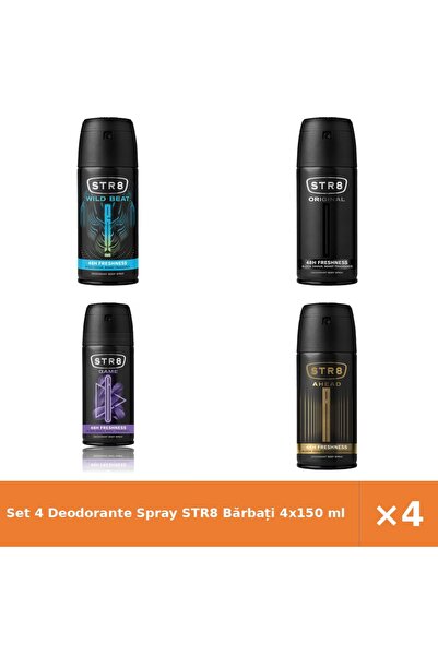 str8 Set 4 Deodorante Spray Bărbați 4x150 ml - Wild Beat, Original, Game, Ahead